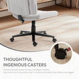 Home Office Chair, Fabric Cross Swivel Desk Chair with Wheel, Adjustable Height Computer Chair for Study Work Gaming (Grey)