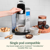 Cuisinart Coffee Maker, Single Serve 72-Ounce Reservoir Pod Coffee Machine, Programmable Brewing & Hot Water Dispenser, 3 Cup-Size Settings, Stainless Steel, SS-10P1, Silver