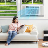 Smart Window Air Conditioner 2PCS, 8,000 BTU Cools Up to 350 Sq.Ft – Quiet 115V Cooling, WiFi & App Control, Voice Compatible, Dehumidifier, Timer, Remote – Ideal for Bedroom, Living Room, Office
