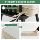 Summsun Patio Chair Cushions Set of 4, Faux Linen Outdoor Furniture Cushions