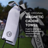 Ghost Golf Magnetic Towel (Caddie) - Premium Ultra-Absorbent Microfiber Golf Towel with Magnet- 18" x 40" (Black)