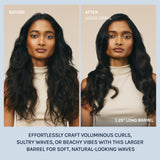 Bio Ionic Long Barrel Styler, 1.25 inch Curling Iron with Moisture Heat Technology & NanoIonic MX, Verstatile Curling Wand with Longer Barrel for Medium Sized Defined Curls