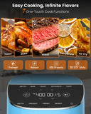 Nuwave Brio Plus Air Fryer 8 Qt, New & Improved, PFAS-FREE, 7 Digital One-Touch Cook Functions that AIR FRY, BAKE, ROAST, DEHYDRATE, TOAST, REHEAT, PREHEAT, 150 Presets, 50°F~400°F (Cozy Blue)