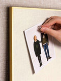 Fabric Bulletin Board 40x30 inches, Golden Aluminum Framed Wall Pin Board