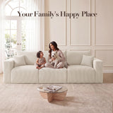 115" Modular Sectional Sofa, 3-Seater Boneless Cloud Couch, Beige