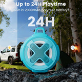 Upgraded, IP67 Waterproof Bluetooth Speaker, Silicone Case,10W Pro Sound&Deep Bass,24H Playtime, with Lights,Clip,Floating,for Shower,Beach essentials, Kayak Paddle Board Boat Lake Camping accessories