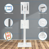 Mount-It! Anti-Theft iPad Tablet Floor Stand Kiosk with Literature Holder