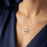 MOOSEA Moissanite Compass Necklace, Anniversary Birthday Gifts, Wife Gift