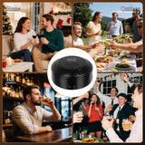 PDQROG Electric Whiskey Smoker Kit, Whiskey Smoker Kit with 6 Wood Chips & 2 Glasses & 4 Whiskey Stones, Black