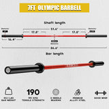 Mikolo 7ft Olympic Barbell, Barbell for Weightlifting and Powerlifting 45lb, Olympic Bar for 1500lbs Capacity, Weight Bar Fit 2” Standard Weights (combo 4)