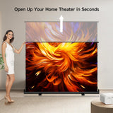 100" Portable Tab-Tension Matte White Manual Pull Up Projector Screen,178°Viewing Angle Movie Screen,Outdoor Projector Screen Wrinkle-Free Design for Backyard Movie
