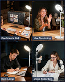 7" Ring Light with Stand for Desk, 30 Modes for Video Conference Lighting
