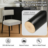 BONBEUR Wooden Dining Chairs Set of 4, Upholstered Kitchen Chairs with Solid Rubberwood Legs, Modern Farmhouse Dining Room Chairs, Grey Linen Fabric & Black Legs
