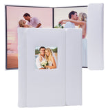 8" x 10" White Overlapping Cover Self-Stick Photo Albums - Case of 6