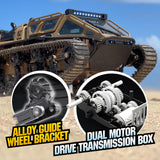 toylefun RC Military Tank Armored Fighting Car with LED Lights, 2.4G Remote Control, 1:16 Scale All-Terrain Vehicle, Dual Motor Drive, Door Open (【Grey】 Full Proportional RC Tank with 2 Batteries)