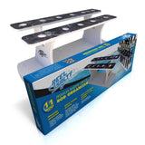 Rush Creek Creations Reel Salty Gray/White/Blue 11-Rod Marine Grade Fishing Rod Holder - Bi-Level Design, UV-Resistant, 100% Waterproof for Garage and Dock