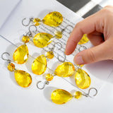 10pcs Yellow Bauhinia Crystal Suncatcher Chandelier Prisms Decor
