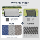 PHI VILLA Patio Dining Set for 4, Round Table & Swivel Mesh Chairs, Grey
