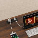 MoomJiee 47" Home Office Desk with Charging Station Brown