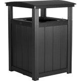 LuxCraft Poly Outdoor Trash Can, Garbage Can Outdoor - Durable All Weather Commercial Trash Can & Residential Outdoor Trash Bin for Patio Pool Park Business and Personal (Black)