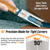 2 PCS Professional Caulk Remover Tool – Heat-Treated Caulking Tool with 90° Sharp Blade & Solid Wood Handle, Saves Time for Home Improvement, Durable Grout & Silicone Remover Tool