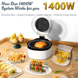 8-in-1 Air Fryer Toaster Oven Combo – 7.5QT Large Glass Air Fryer for Family, Rapid HotAir Tech, Random color