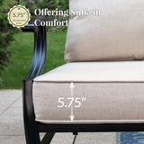 MIXPATIO 6-Piece Patio Conversation Set, Swivel Chairs, Coffee Table, Beige