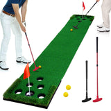Golf Pong Putting Green Indoor Outdoor Golf Game Set with 2 Putters 2 Golf Balls 2 Golf Cups & Flags FARROLL