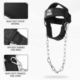 DMoose Neck Harness for Weight Lifting - Neck Exerciser with 30" Heavy Duty Steel Chain - Neck Strengthener to Support Injury Recovery & Neck Workout - Neck Trainer with Adjustable Head & Chin Strap DMoose Fitness