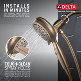 Delta 7-Setting Brushed Gold Handheld Shower Head with H2Okinetic Spray, Hand Held Shower Head with Hose, 1.75 GPM Flow Rate, Champagne Bronze 54810-CZ-PK