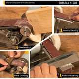 Multifunctional Electric Knife and Tool Sharpener, 7 Adjustable Speed Knife Making Belt Grinder Knife Sharpening System - For Hunting, Serrated & Kitchen Knives, Wood, Plastic, Crafts