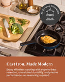 Caraway Cast Iron Skillet - 8” Enameled Cast Iron Pan With 3 Layer Enamel Coating - No Seasoning Required - Compatible With All Stovetops - Free From Forever Chemicals - Rust