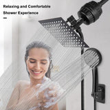Shower Head, High Pressure 8″Square, and 5 settings Handheld Shower Filter NearMoon