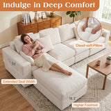 Vellorise 136" Cloud Modular Sectional Sofa with Detachable Seat Cushion