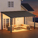 Aoxun 12’x10’ Gazebo for Patio, Gazebo Pergola with Sloped Roof, Black