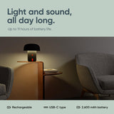 Kooduu Sensa Play Bluetooth Speaker Light with Sound by JBL - Cordless, Rechargeable Speaker & Light with Touch Control for Indoor/Outdoor Use, Orange