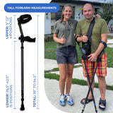 in-Motion Forearm Crutches | Spring Assist Crutches for Adults | Walking Crutch with Ergonomic Handles | Articulating Tips | Size Tall (5'3" - 6'8") | Lightweight & Durable | Charcoal | 350lb Capacity
