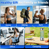Hydrogen Water Bottle Generator 3 in 1, Hydrogen Water Mark Up to 4000PPB, SPE/PEM Tech-3 Min Hydrogen Rich for Drinking and Inhalation, Auto Clean, Portable for Home Gym Office Travel (16OZ,Sliver)
