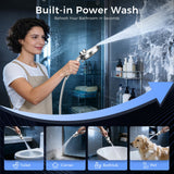 Shower Head with filtered Handheld High Pressure daul Shower Heads with Handheld Spray Combo and 10 Sprays Handheld Shower Head Detachable Shower head Built-in Magnetic Docking and Power Jets Chrome