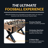Hathaway Fullerton 48-in Foosball Table, Arcade Table Soccer for Game Rooms, Includes (2) 36-mm ABS Foosballs, Driftwood (BG50330)