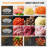 CHEFFANO Meat Grinder, 2600W Max Meat Grinder Electric, ETL Approved Heavy Duty Meat Mincer Machine with 2 Blades, 3 Plates, Sausage Stuffer Tubes & Kubbe Kit for Home Kitchen Use