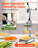 VEVOR Commercial French Fry Cutter, Stainless Steel Vegetable Fruit Chopper with 3 Replacement Blades 1/2-Inch 3/8-Inch 1/4-Inch, Manual Potato Slicer Dicer for Restaurants & Home Kitchen