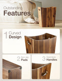 Tidita 2 Gallon Rectangular Wastebasket with Built-in Handles, Walnut Color