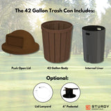 Campus Collection 42 Gallon Plastic Commercial Garbage Can