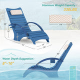 Homenjoy Pool Lounge Chairs Set of 2 with Armrest & Cupholder, 8-10 Shallow
