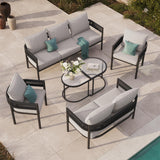Grand patio 6-Piece Outdoor Furniture Set with Coffee Table, 7 Seats, Beige