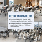 4-Person Cubicle Workstation Desk with Cable Grommet, 94.5 L×47.2 W×29.5 H Inches Large Modular Office Desk with Detachable Panel