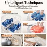 QXC Foot Massager with Heat & Compression, Patented Scissor-Hand Shiatsu Core for Deep Kneading, 131°F Constant Heat, 3 Modes, Adjustable Intensity, Fits Up to Men’s 12