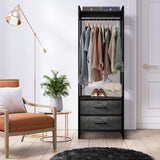 Sorbus Clothing Rack with Drawers - Clothes Stand Dresser - Wood Top, Steel Frame, & Fabric Drawers - Tall Closet Storage Organizer - Stand Alone Garment Rack for Hanging Shirts, Dresses, & Jackets