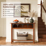NKGIAG 100% Solid Wood Console Table for Entryway with 3-Tier Storage